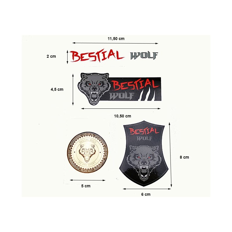 KIT-4 PEGATINAS BESTIAL WOLF KIT-4 PEGATINAS BESTIAL WOLF