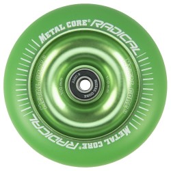 RGR100GREEN, Rueda de 100mm RADICAL fluorescent goma verde y nucleo verde Metal Core