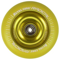 RYE100YE, Rueda de 100mm RADICAL fluorescent goma amarilla y nucleo amarillo Metal Core