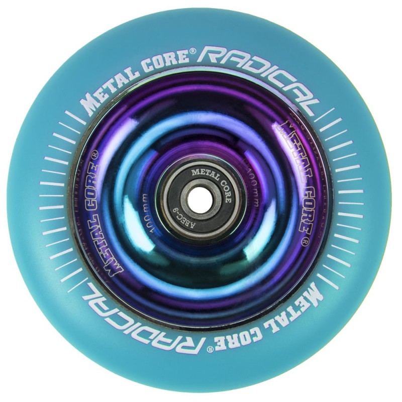 RBLUE100RW, Rueda de 100mm RADICAL fluorescent goma azul y nucleo rainbow Metal Core RBLUE100RW, Rueda de 100mm RADICAL fluorescent goma azul y nucleo rainbow Metal Core