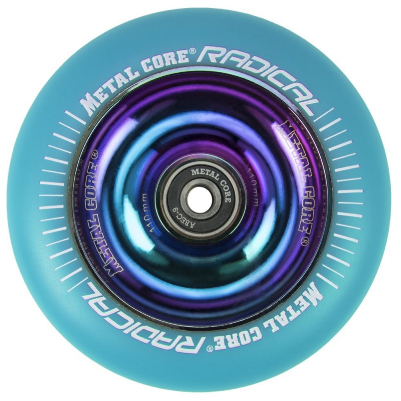 RBLUE110RW, Rueda de 110mm RADICAL fluorescent goma azul y nucleo rainbow Metal Core RBLUE110RW, Rueda de 110mm RADICAL fluorescent goma azul y nucleo rainbow Metal Core