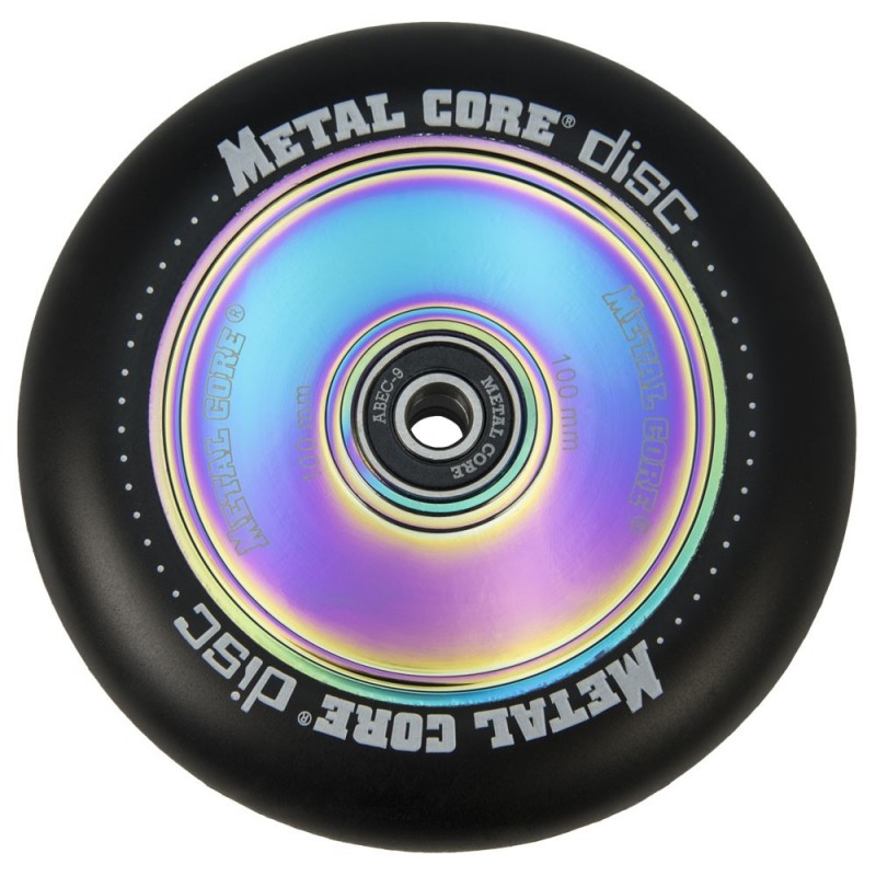 DISC100BL, Rueda DISC de 100mm goma negra y nucleo disco rainbow Metal Core DISC100BL, Rueda DISC de 100mm goma negra y nucleo disco rainbow Metal Core