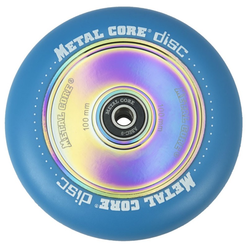DISC100BLUE, Rueda DISC de 100mm goma azul y nucleo disco rainbow Metal Core DISC100BLUE, Rueda DISC de 100mm goma azul y nucleo disco rainbow Metal Core