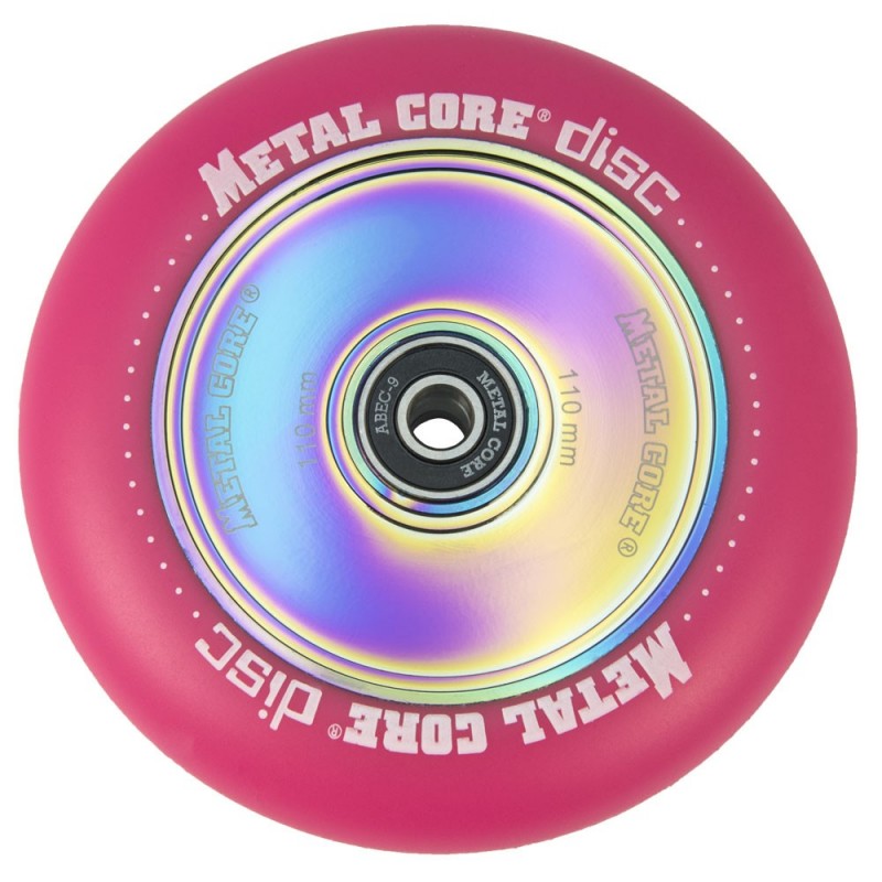 DISC110PINK, Rueda DISC de 110mm goma rosa y nucleo disco rainbow Metal Core DISC110PINK, Rueda DISC de 110mm goma rosa y nucleo disco rainbow Metal Core