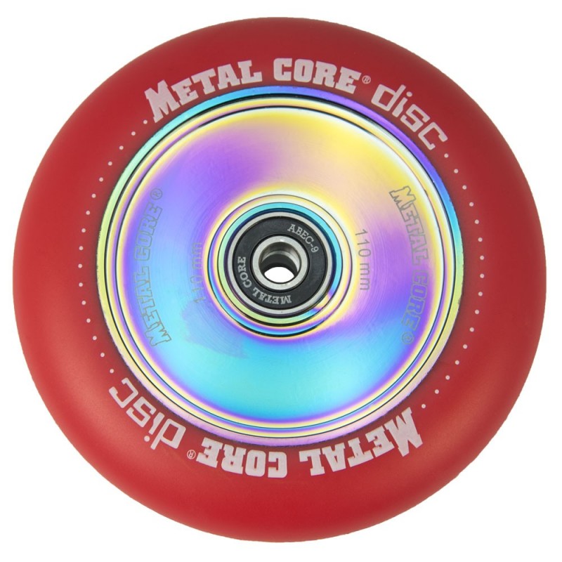 DISC110RED, Rueda DISC de 110mm goma roja y nucleo disco rainbow Metal Core DISC110RED, Rueda DISC de 110mm goma roja y nucleo disco rainbow Metal Core