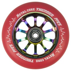 TRED110RWF3, Rueda THUNDER FLUOR de 110mm goma roja y nucleo rainbow Metal core
