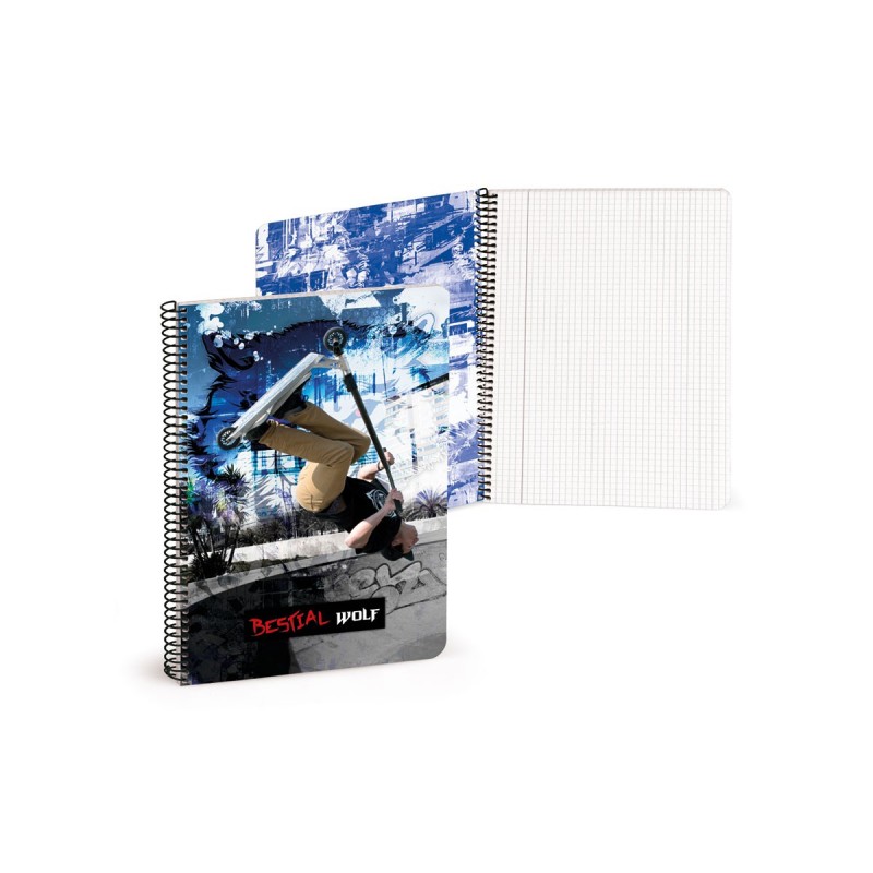Libreta A4 80 páginas cuadriculadas Bestial Wolf 2018 Libreta A4 80 páginas cuadriculadas Bestial Wolf 2018