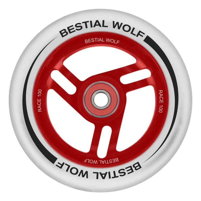 Rueda Bestial Wolf RACE goma blanca y núcleo rojo Rueda Bestial Wolf RACE goma blanca y núcleo rojo