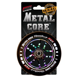 Rueda Metal Core RADIUS110RW, goma negra y núcleo rainbow