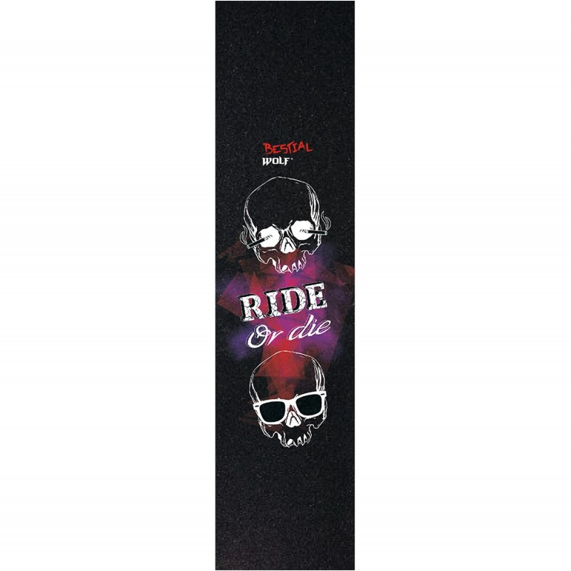 Lija personalizada Bestial Wolf para scooter con diseño Ride or Die