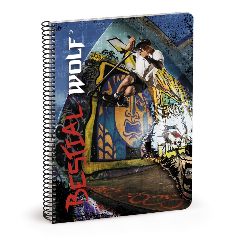 Libreta A4 80 páginas cuadriculadas Bestial Wolf 2018 Libreta A4 80 páginas cuadriculadas Bestial Wolf 2018