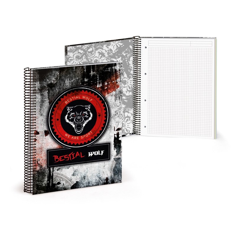 Libreta A4 120 paginas rayadas Bestial Wolf Libreta A4 120 paginas rayadas Bestial Wolf