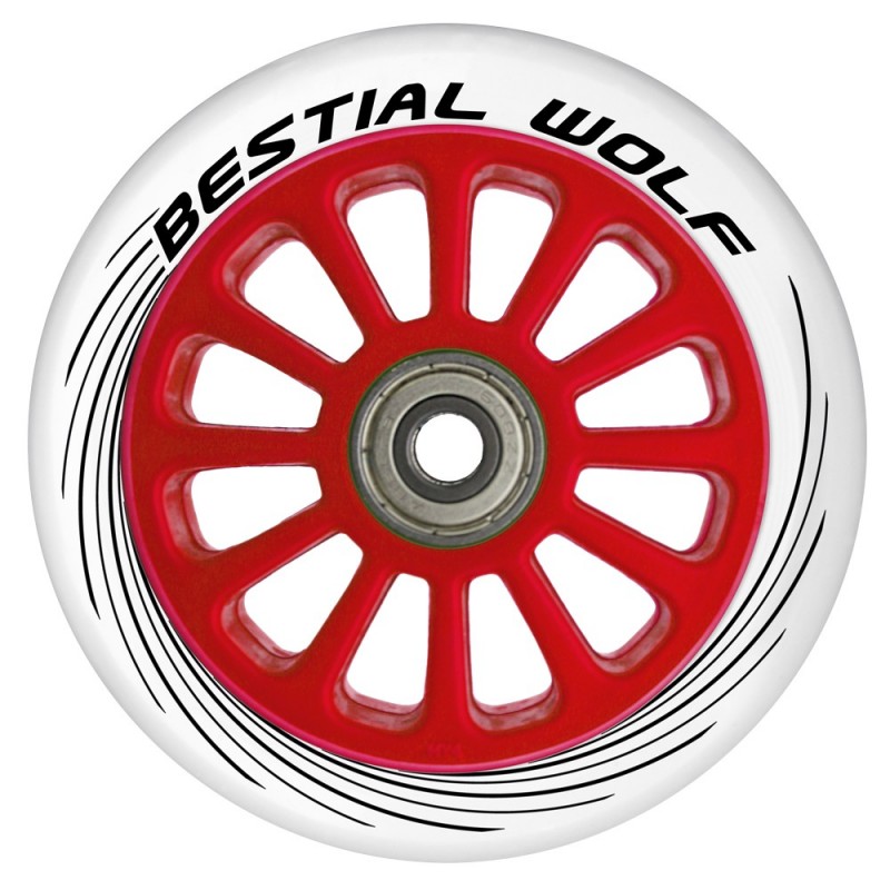 Ruedas de plástico Bestial Wolf PILOT goma blanca y núcleo rojo Ruedas de plástico Bestial Wolf PILOT goma blanca y núcleo rojo