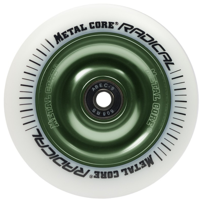 Rueda Metal Core RADICAL goma blanca núcleo verde