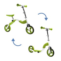 SCOOBIK Scooter y bici, 2 en uno, color verde