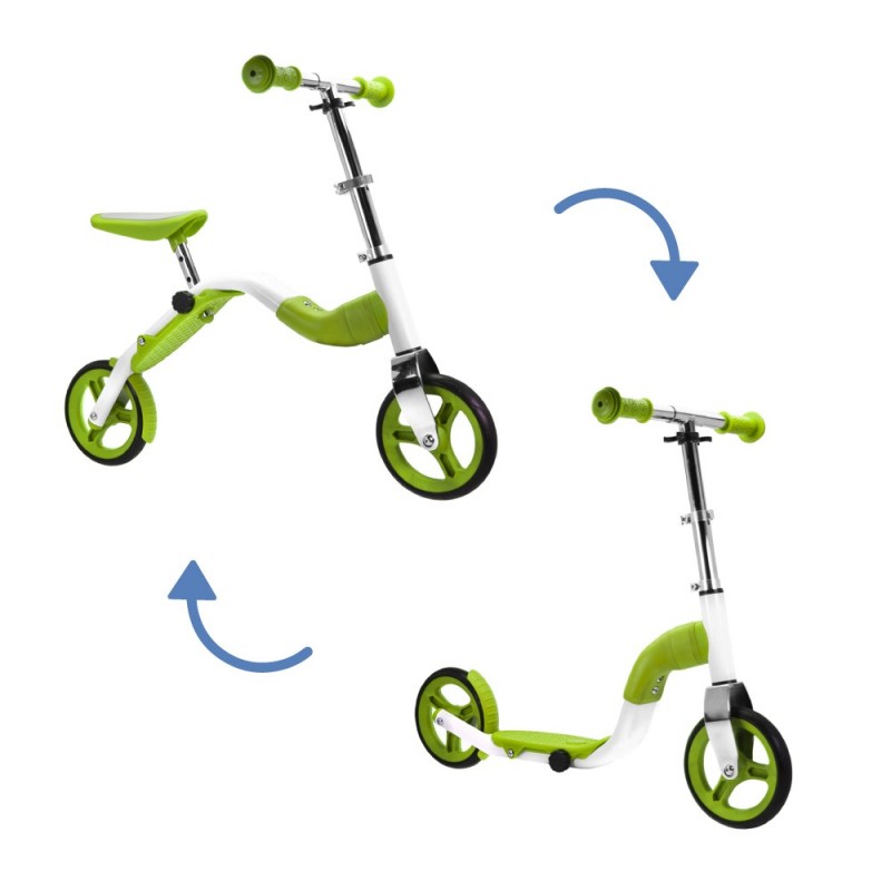 SCOOBIK Scooter y bici, 2 en uno, color verde