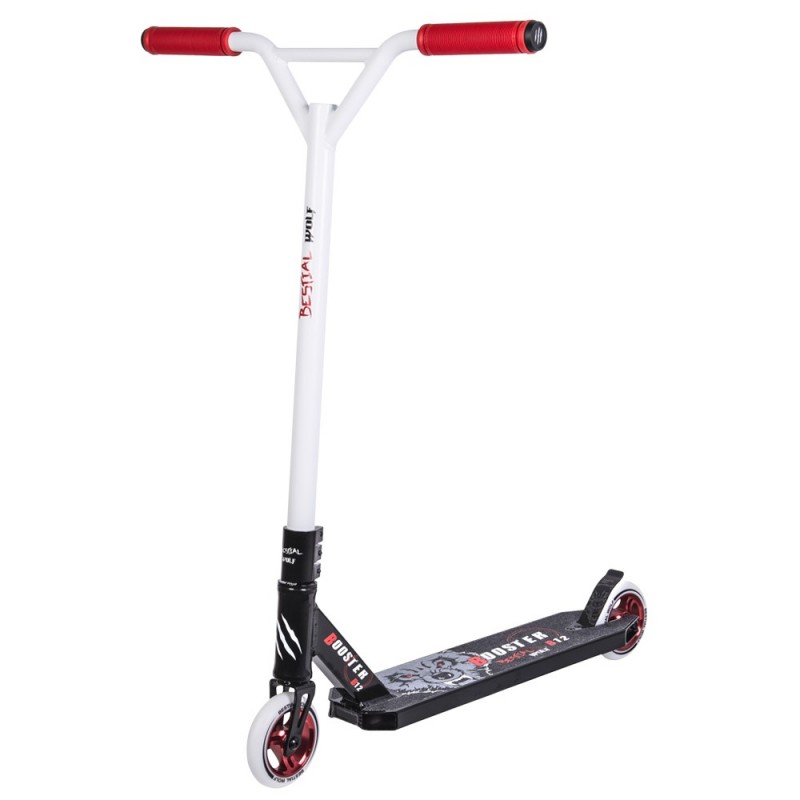 Nuevo Scooter Pro Bestial Wolf BOOSTER B12 manillar blanco y tabla negra Nuevo Scooter Pro Bestial Wolf BOOSTER B12 manillar blanco y tabla negra